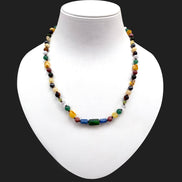 Kehribar, Yeşil Aventurin, Yeşil Kiyanit, Yeşim, Rodonit, Selenit, Kaplan Gözü, Kalsit, Hematit, Sitrin, Zebercet 6 mm Doğal Taş Kolye