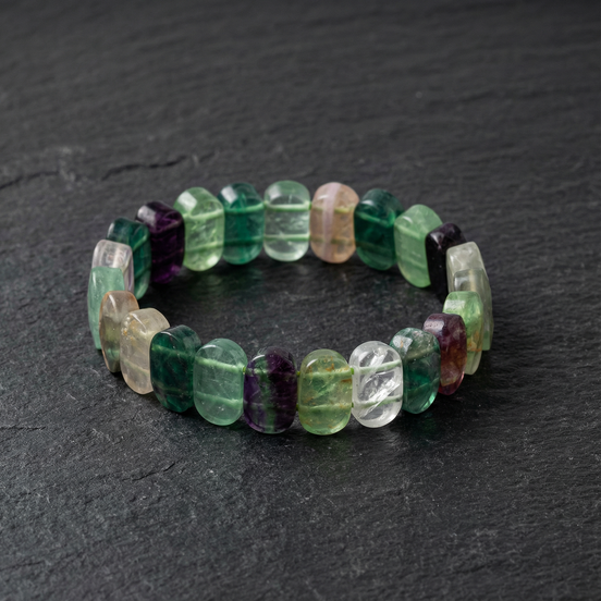 Florit Doğal Taş Geniş Kesim Bileklik (Rolex Stil)