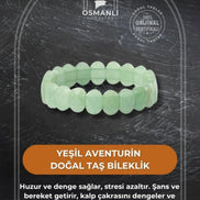 Yeşil Aventurin Doğal Taş Geniş Kesim Bileklik