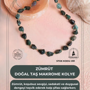 Sertifikalı Zümrüt Doğal Taş Makrome Kolye (SK:091)