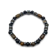 Hakiki Orijinal (Şungit) Shungite - Bronzit - Obsidyen - Rodonit - Hematit 6mm Misinalı Doğal Taş Bileklik
