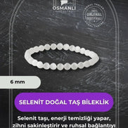 Selenit 6mm Doğal Taş Bileklik