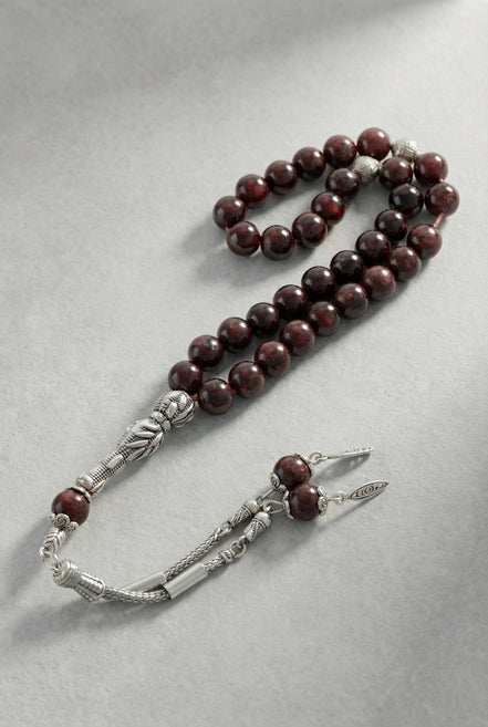 Garnet (Lal) Doğal Taş Tesbih – 8 mm Küre Kesim