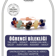 Öğrenci Bilekliği Doğal Taş Merdiven Kapama İpli Model