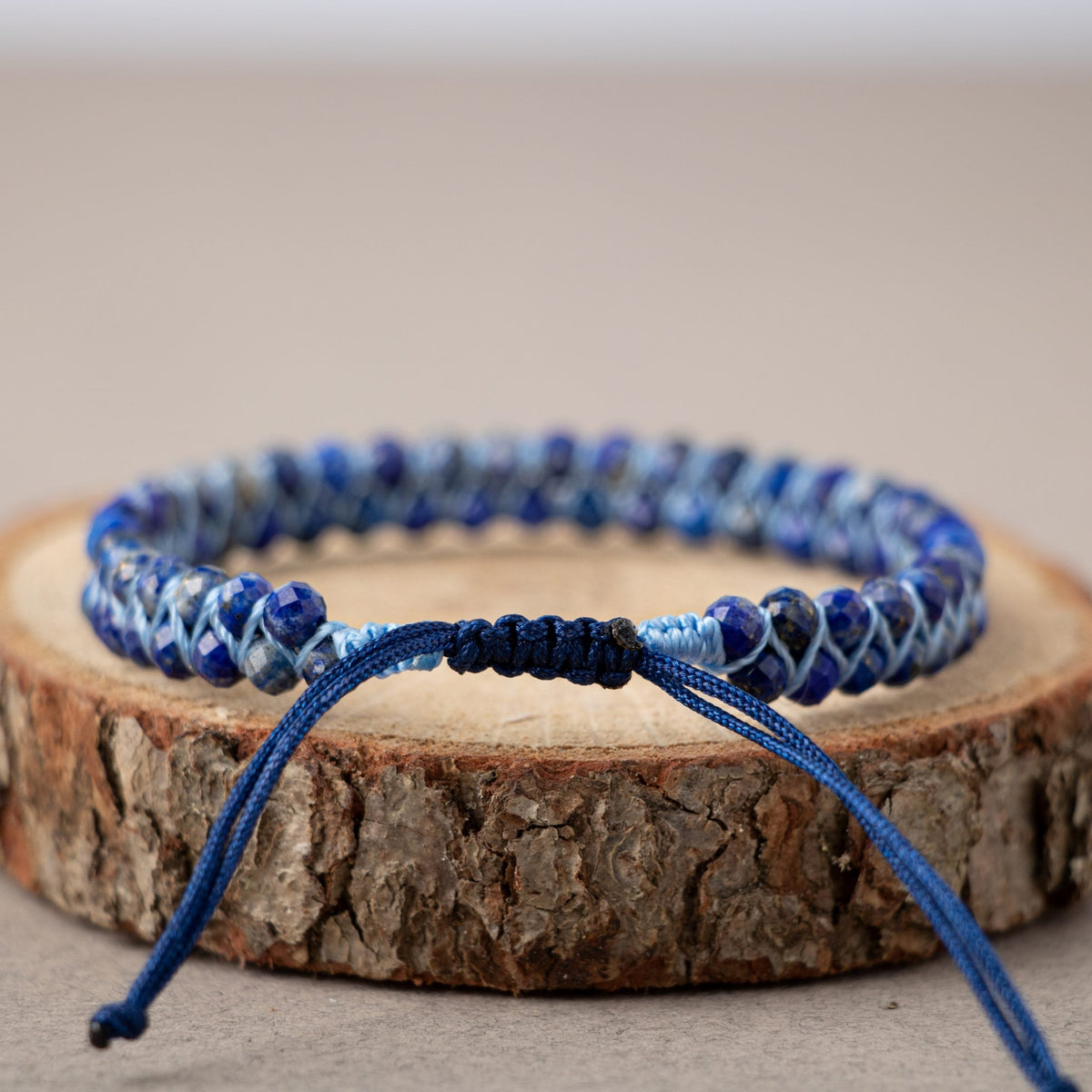 Lapis Lazuli 3-4 mm Çift Sıra Doğal Taş Bileklik – Unisex El İşçiliği