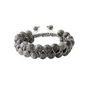 Gri Jasper 8mm Çift Sıra Makrome Doğal Taş Bileklik