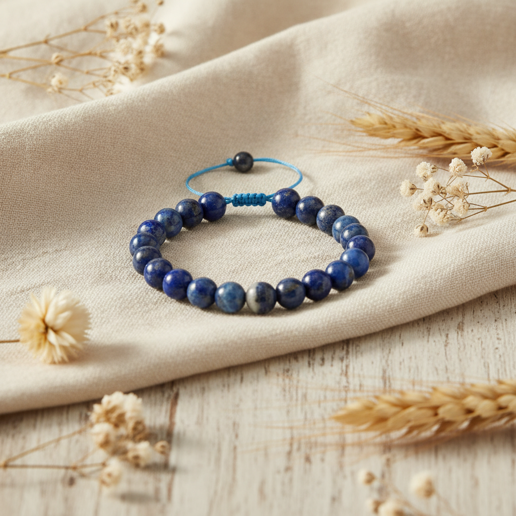 Lapis Lazuli 8mm Merdiven Kapama Doğal Taş Bileklik