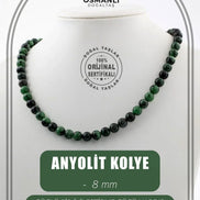 Anyolit 8 mm Dizi Doğal Taş Kolye