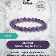 Ametist 8mm Doğal Taş Bileklik