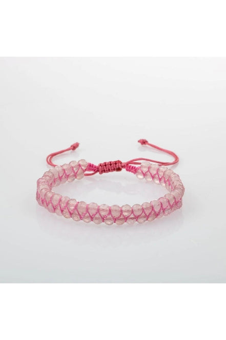 Pembe Kuvars (Gül Kuvars) 3-4mm Çift Sıra Doğal Taş Bileklik