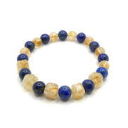Sitrin ve Lapis Lazuli Doğal Taş Bileklik – 8 mm Unisex Tasarım