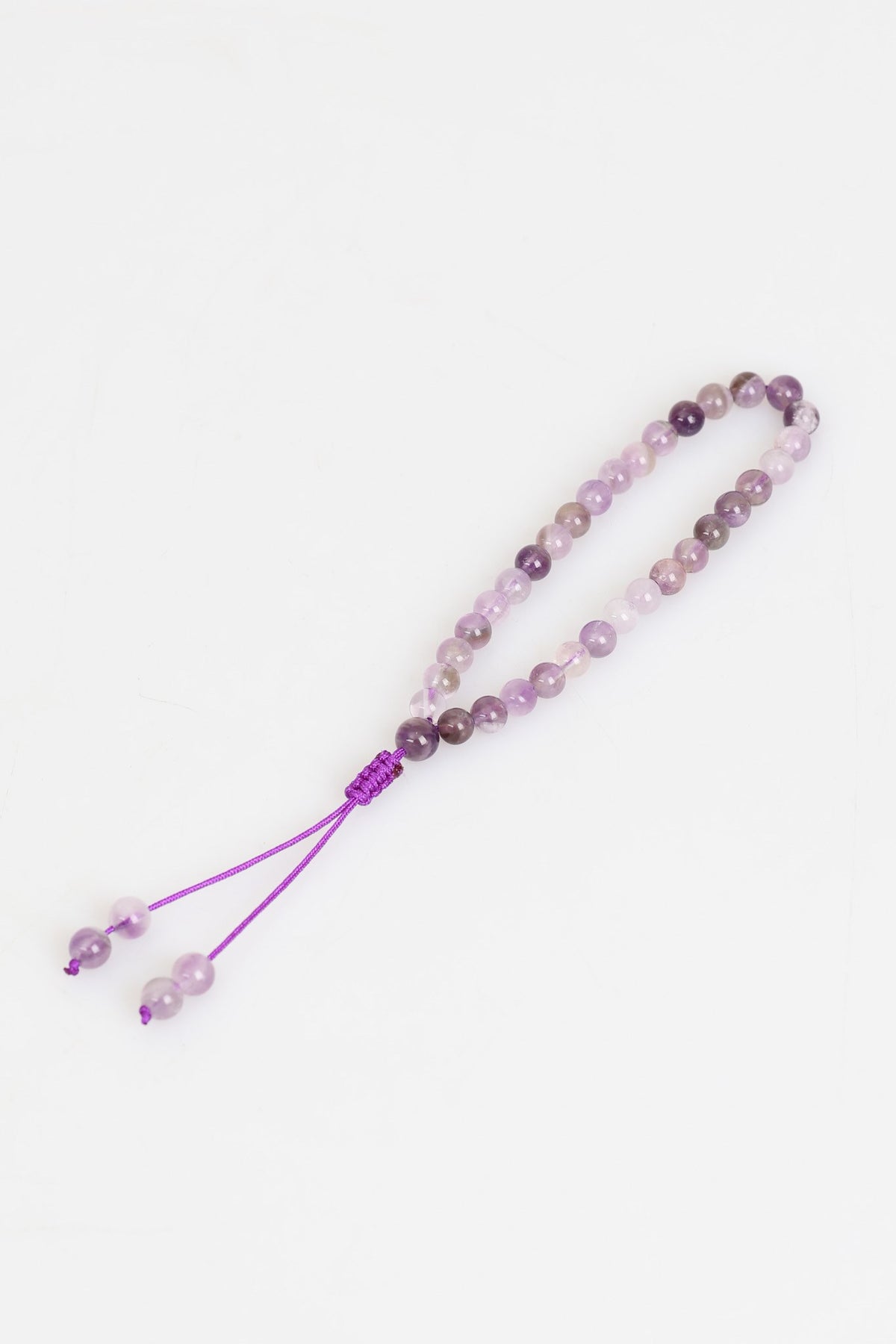 Ametist Doğal Taş 6 mm Tesbih & Makrome Bileklik – Uyumlu Set