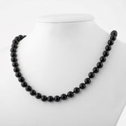 Golden Obsidyen Doğal Taş Kolye – 8 mm Düğümlü Tasarım