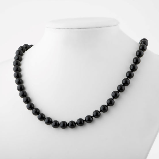 Golden Obsidyen Doğal Taş Kolye – 8 mm Düğümlü Tasarım