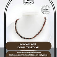Rodonit 6 mm Dizi Doğal Taş Kolye