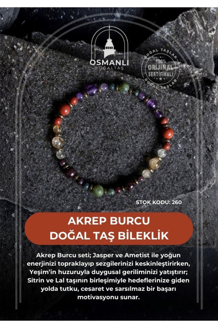 Akrep Burcu Doğal Taş Bileklik (SK:260)