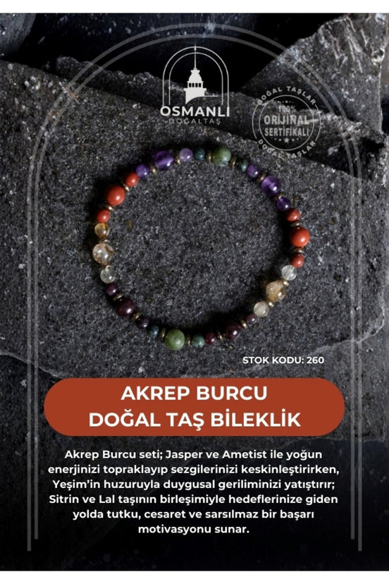 Akrep Burcu Doğal Taş Bileklik (SK:260)