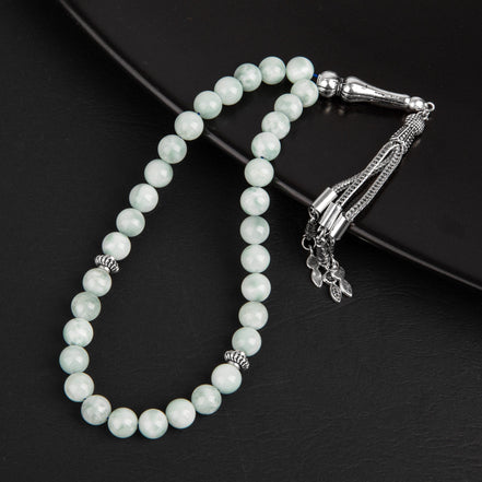 Mavi Larimar Doğal Taş Tesbih 33lük - 8mm
