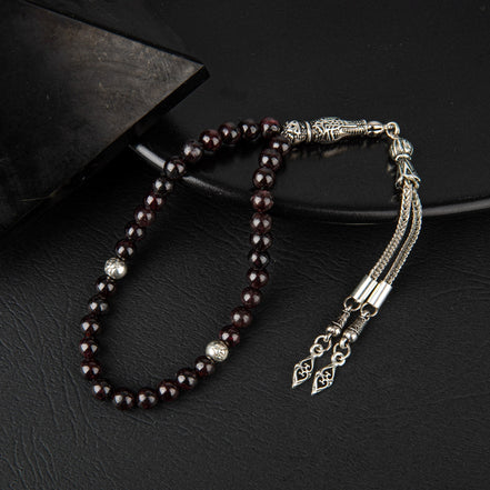 Bordo Granat (Lal) Doğal Taş Tesbih – 33’lük / 6 mm