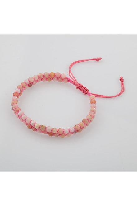 Opal Pembe 3-4mm Çift Sıra Doğal Taş Bileklik
