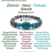 Hakiki Doğal Zümrüt - Yakut - Turkuaz (Firuze) Doğal Taş Misinalı Bileklik Fasetli 6mm