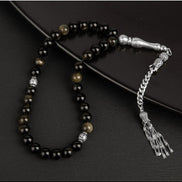 Golden Obsidyen Doğal Taş Tesbih 33lük - 8mm