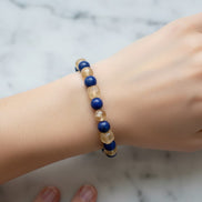 Sitrin ve Lapis Lazuli Doğal Taş Bileklik – 8 mm Unisex Tasarım