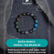 Doğal Taş Bileklik/Boğa Burcu