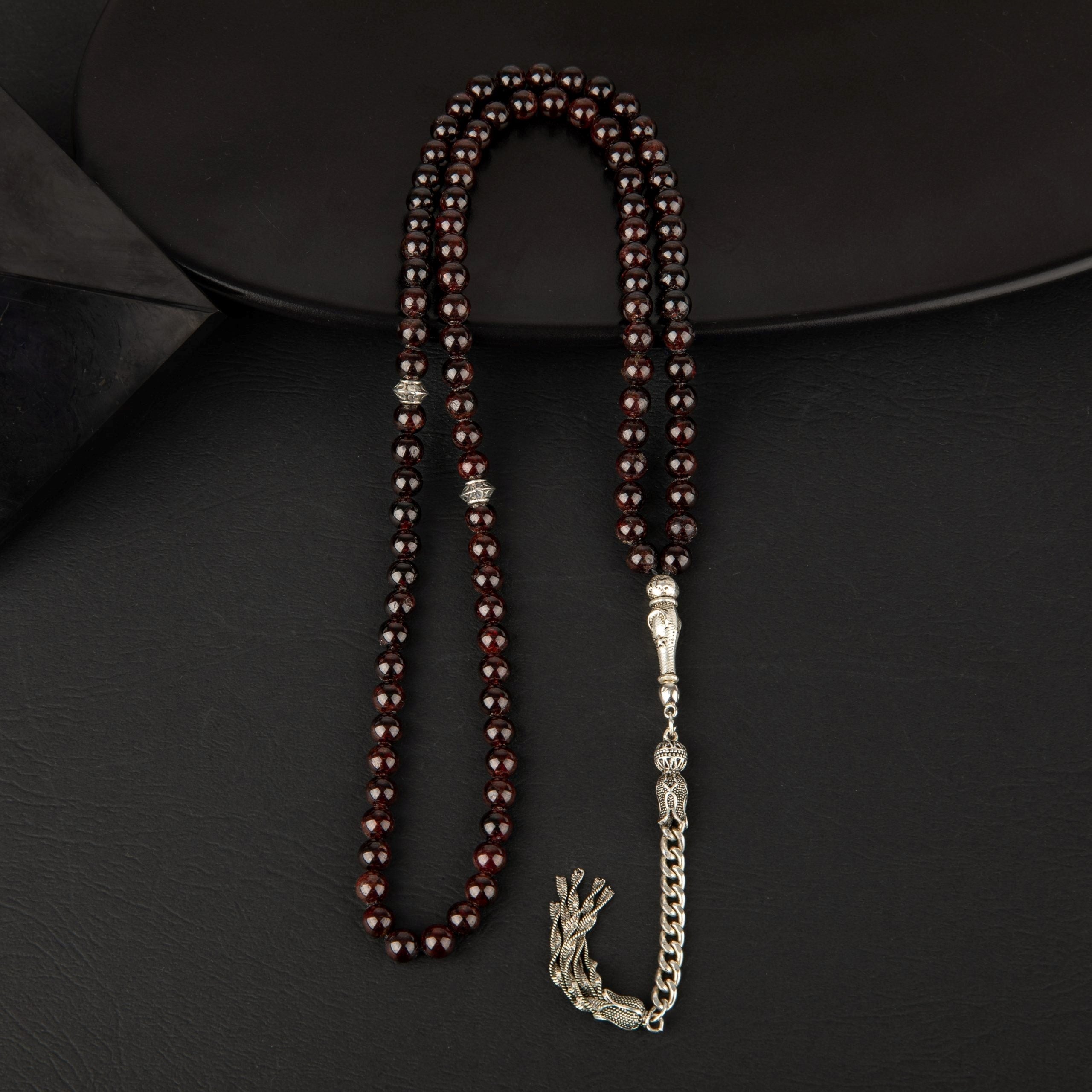 Bordo Granat (Lal) Doğal Taş Tesbih 99’luk – 6mm El İşçiliği