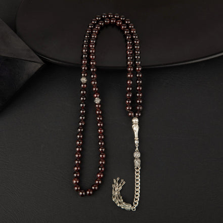 Bordo Granat (Lal) Doğal Taş Tesbih 99’luk – 6mm El İşçiliği