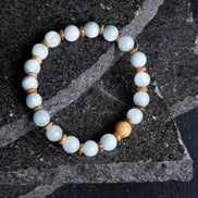 Akuamarin, Odun Jasper Doğal Taş Bileklik (SK:168)