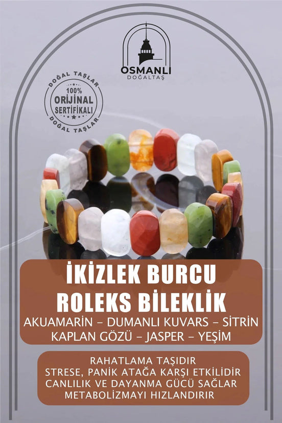 İkizler Burcu Roleks Doğal Taş Bileklik (SK:405)