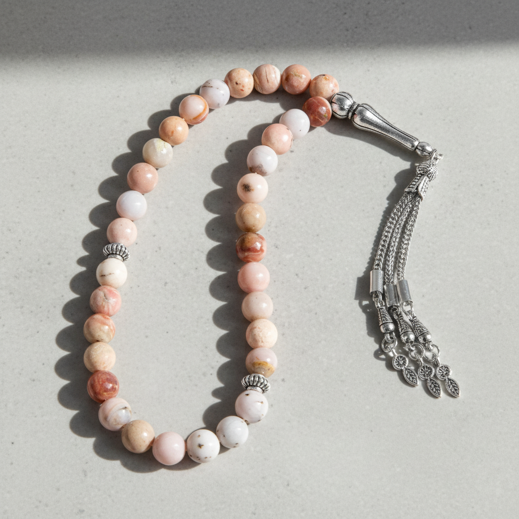 Opal Pembe Doğal Taş Tesbih – 33’lük / 8 mm