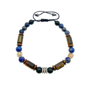 Erkek Başarı Kariyer Cesaret Bilekliği Shungite (Şungit) - Sodalit - Hematit - Lapis - Dumortierit - Kaplan Gözü - Sitrin