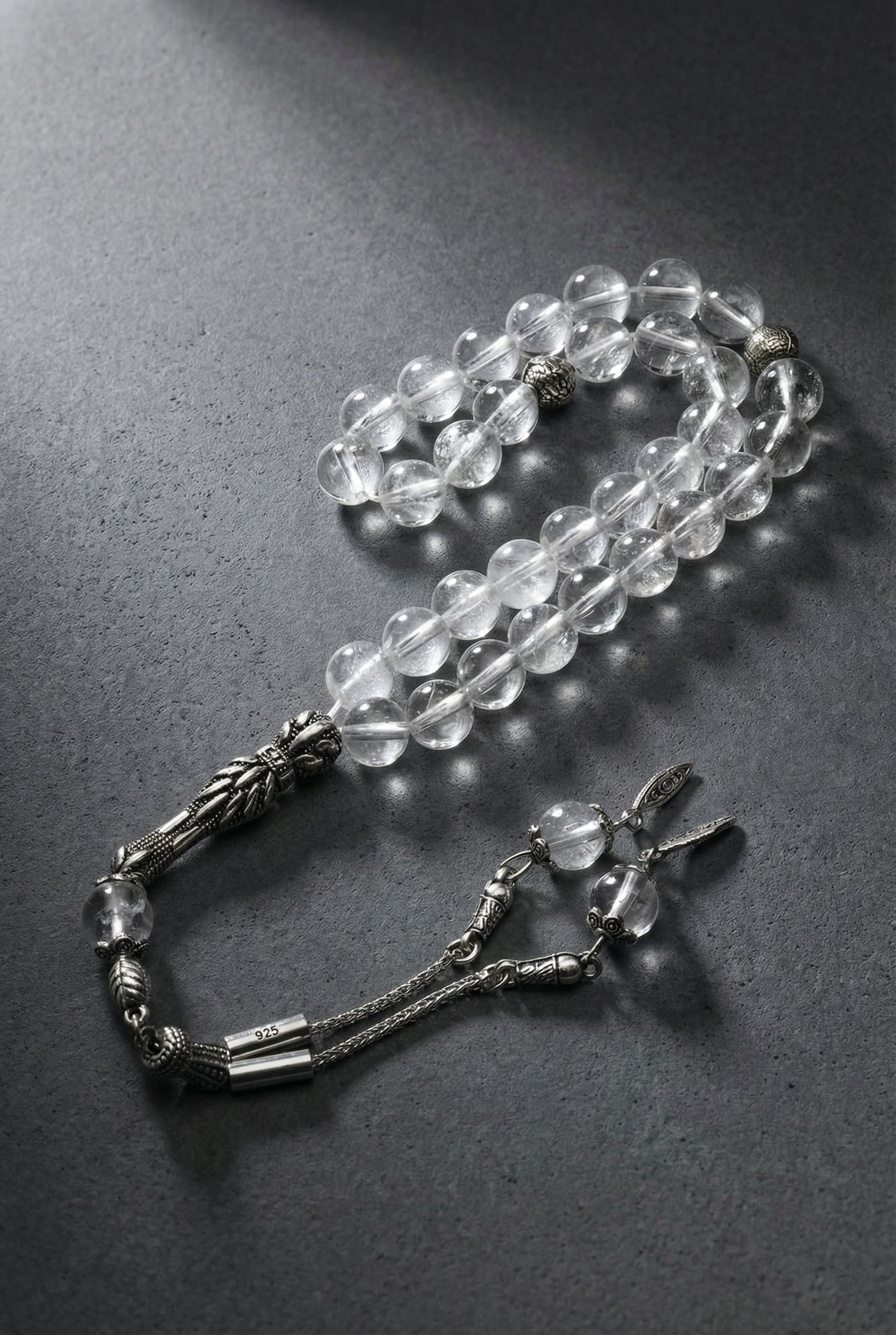 Kristal Kuvars Doğal Taş Tesbih – 8 mm Küre Kesim