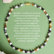 Bebek Kehribar Kalsit-Dumanlı Kuvars-Pembe Kuvars-Kehribar-Havlit-Ametist