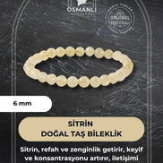 Sitrin 6mm Doğal Taş Bileklik