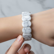 Havlit Geniş Kesim Doğal Taş Bileklik – Unisex Şık Tasarım (9 x 14 mm Özel Kesim)
