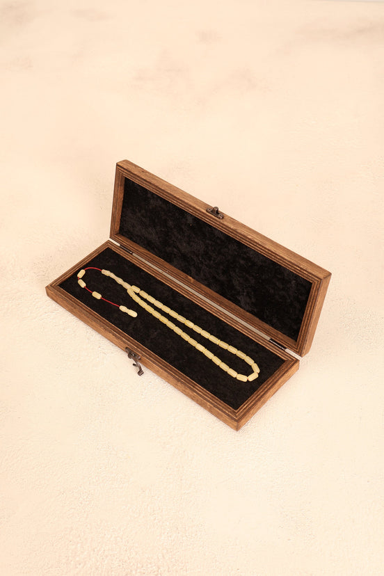 Kaya Damla Kehribar Kapsül Kesim 14 mm Tesbih – Özel Kutulu – 7 gr