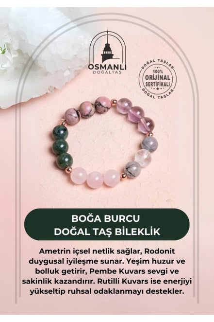 Boğa Burcu Doğal Taş Bileklik