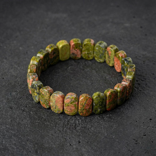 Unakit Doğal Taş Geniş Kesim Bileklik (Rolex Stil)