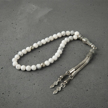 Havlit (Howlite) Doğal Taş Tesbih – 33’lük – 6 mm