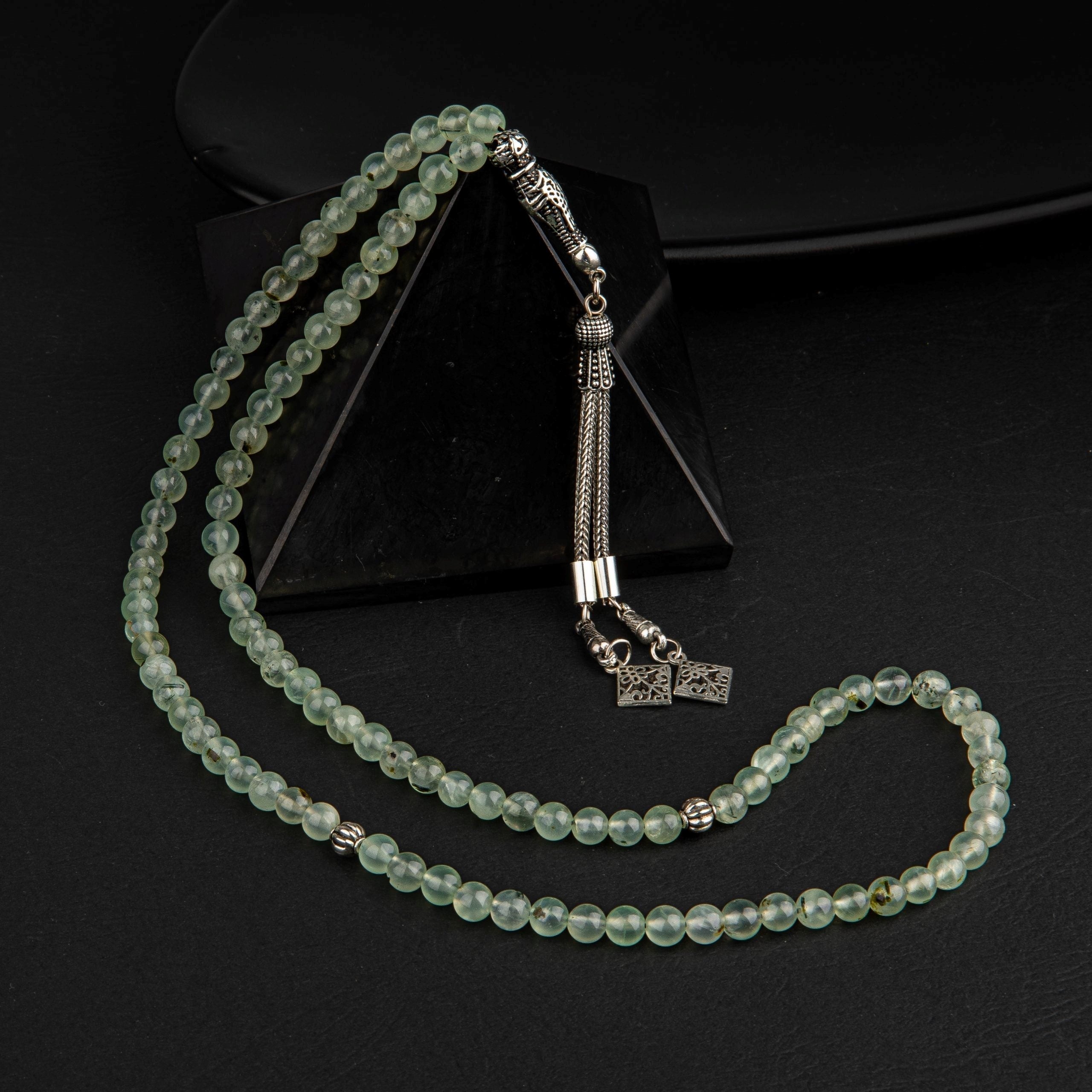 Prehnit Doğal Taş Tesbih 99’luk – 6mm El İşçiliği