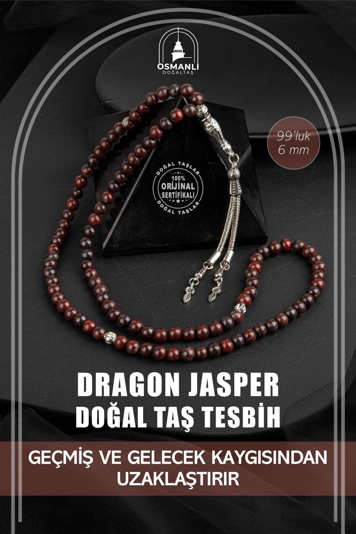 Dragon Jasper Doğal Taş Tesbih 99luk - 6mm