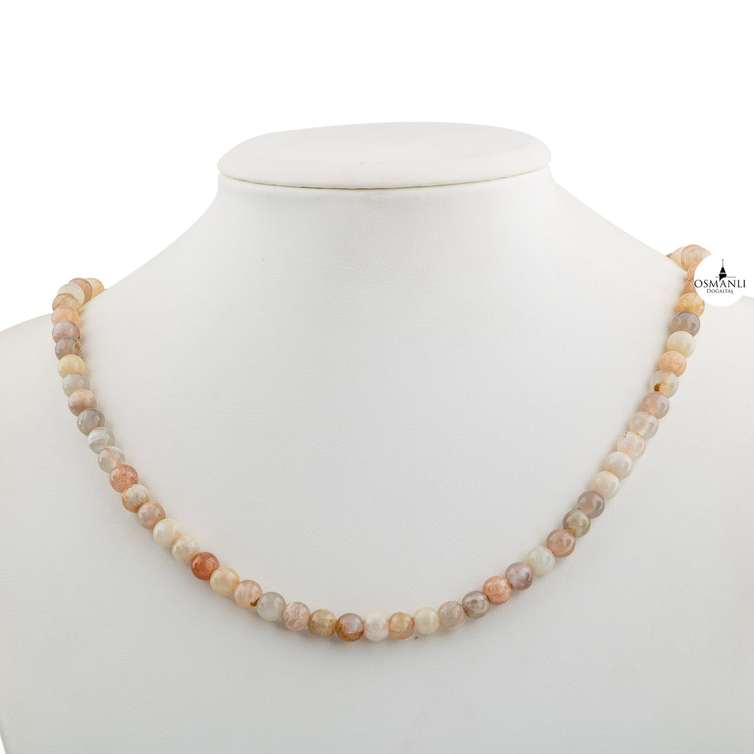 Pembe Opal Doğal Taş Kolye – 6 mm Dizi, Unisex Tasarım