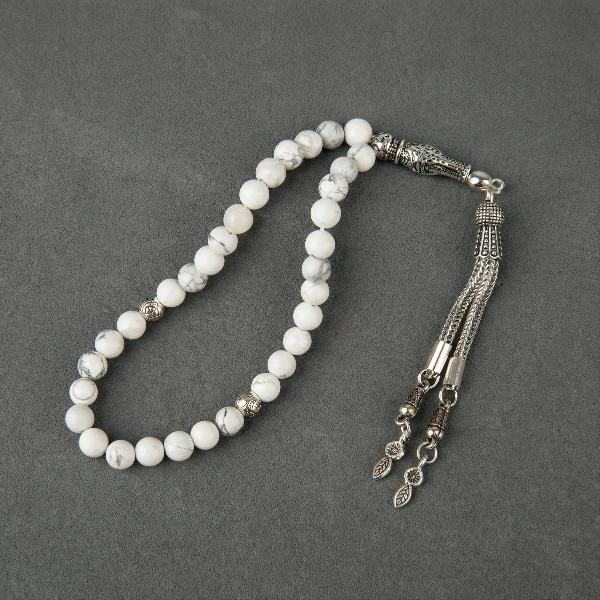 Havlit (Howlite) Doğal Taş Tesbih – 33’lük – 6 mm