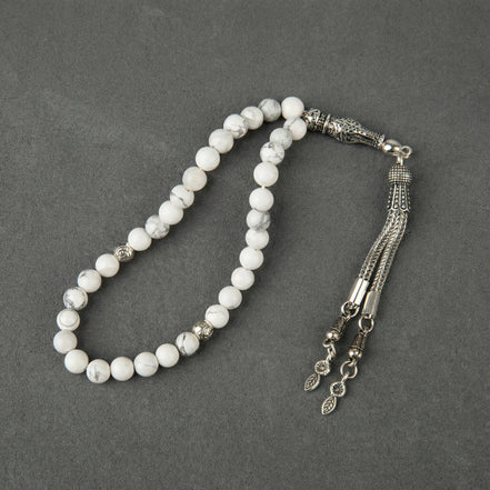 Havlit (Howlite) Doğal Taş Tesbih – 33’lük – 6 mm