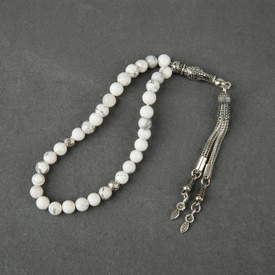 Havlit (Howlite) Doğal Taş Tesbih – 33’lük – 6 mm