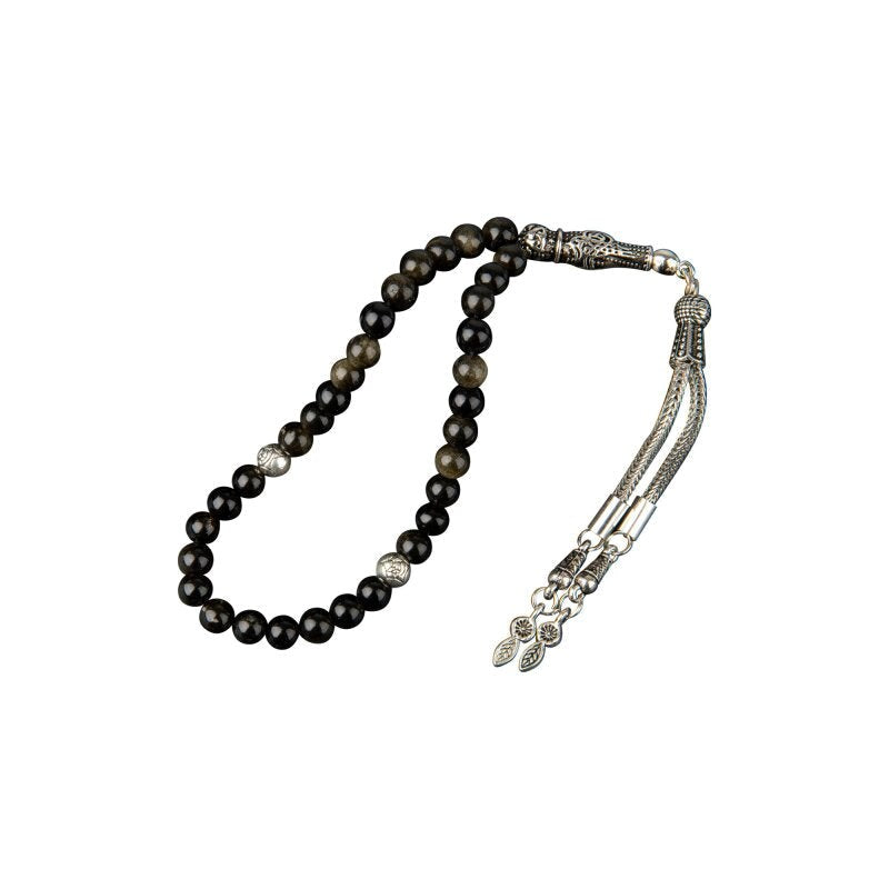 Golden Obsidyen Doğal Taş Tesbih 33lük - 6mm