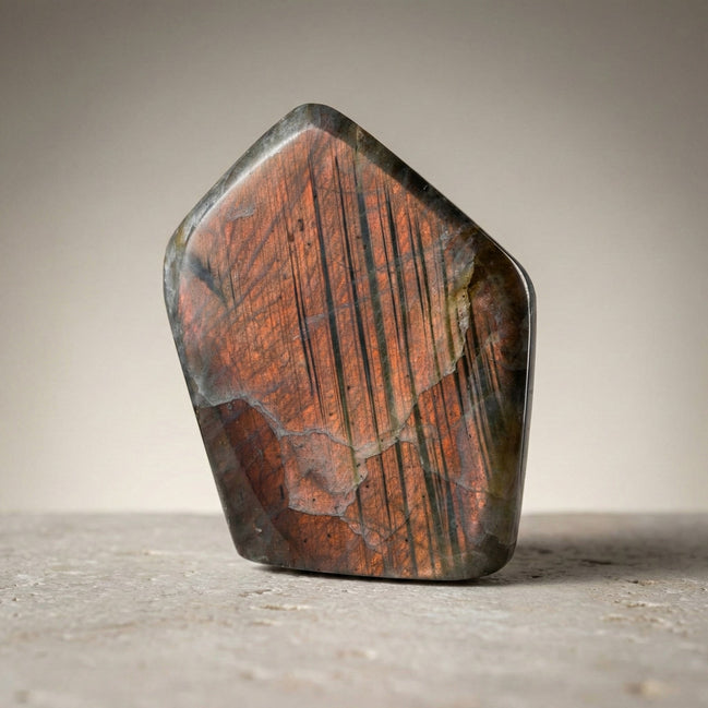Labradorit Doğal Taş Parça – 314,4 gr | 6,5 × 8 cm